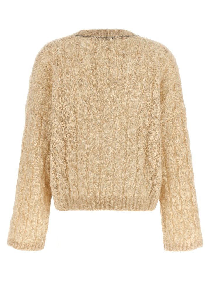 Braided Sweater Sweater, Cardigans Beige