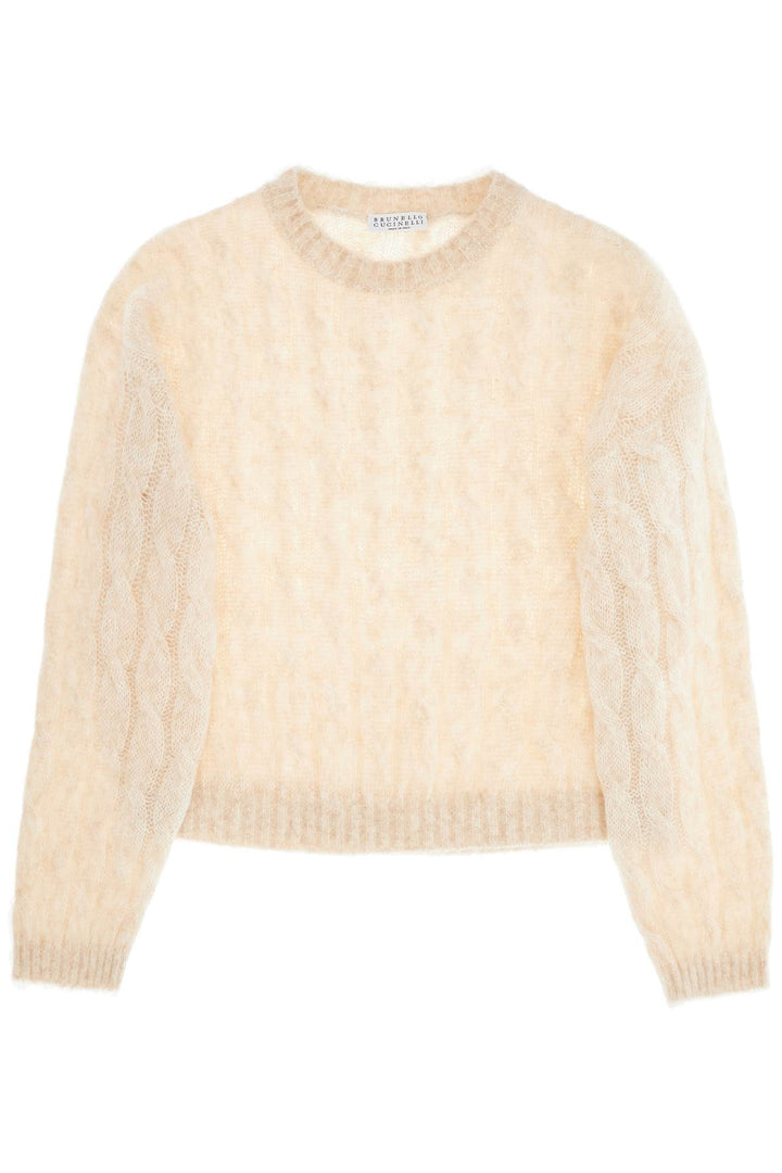 Pullover A Trecce In Lana E Mohair