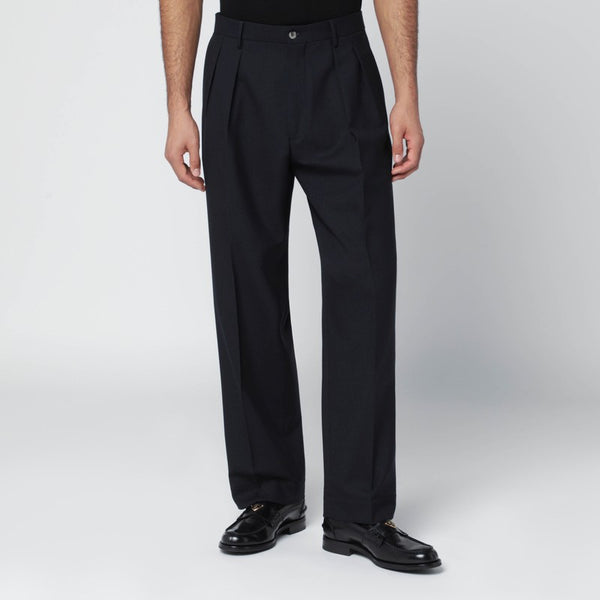 Navy Blue Wool Trousers