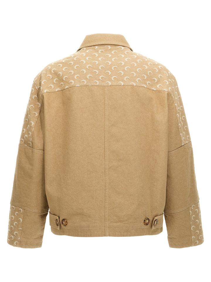 Moon Jacquard Casual Jackets, Parka Beige