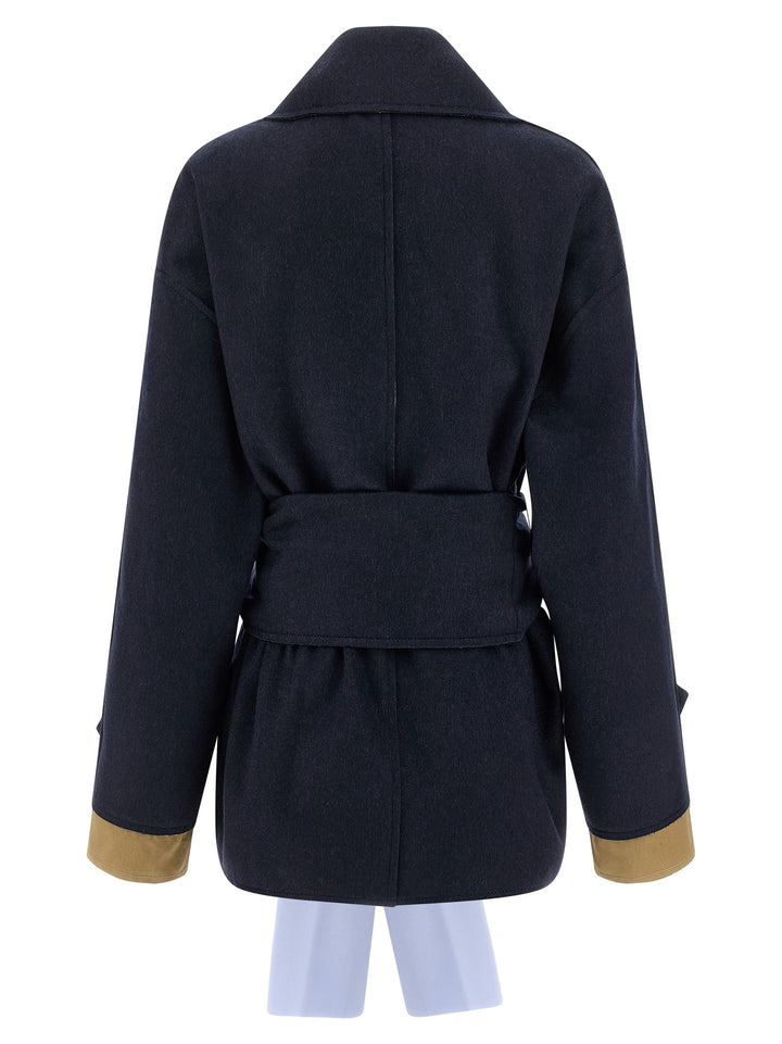 Maison Jejia Cashmere Wool Coat Coats and Trench Coats - Blue | 647ffd5fca91cc2739b5f739aff88cb52e6d9cc4