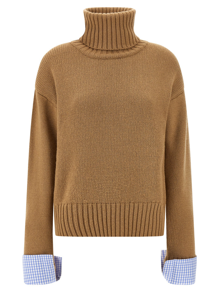Maison Jejia Vichy Cuffs Sweater Sweaters and Cardigans - Beige | 693721a245a19b8e6e6e860e940f9f2632cbefce