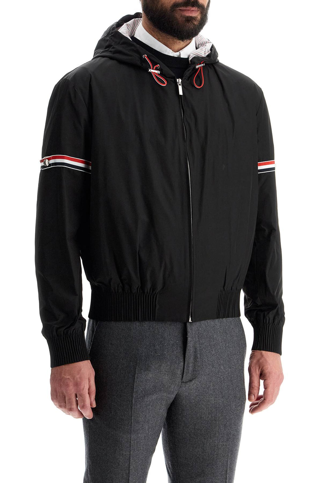 Short Jacket With Tricolor Inserts