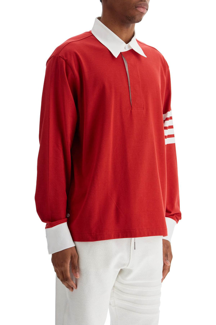 Red Cotton Polo With Three Stripes