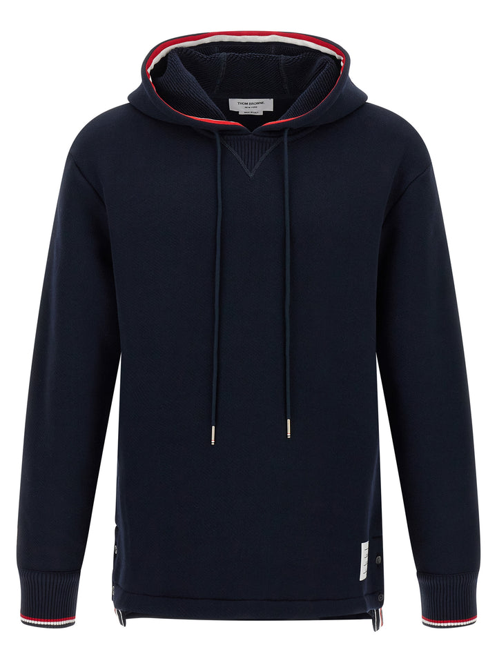 Thom Browne Rwb Tape Hoodie Sweatshirt - Blue | f14a71522ec749f1d9ed2bf8d12e7a8ca939d341