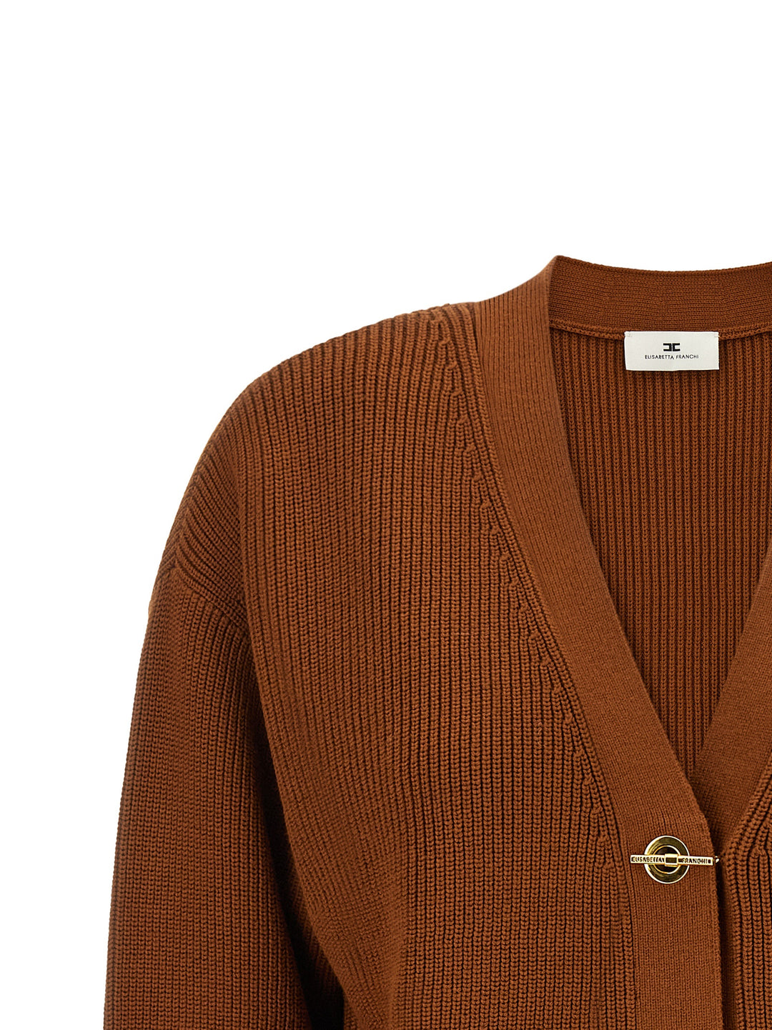 Elisabetta Franchi Cardigan Tricot Sweaters and Cardigans - Brown | 35d7524811c0a2d974bb1d8d6a63b93a92c03556