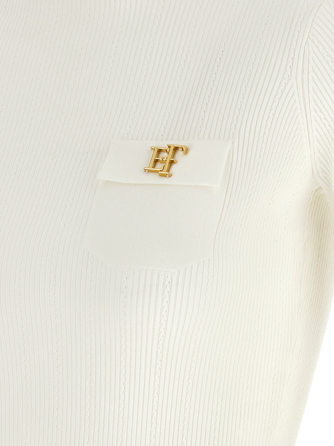 Elisabetta Franchi Turtleneck Embroidery À Jour Sweaters and Cardigans - White | 3ad12b8cb89b2274fc2ba769eebb29c939e5f2d3