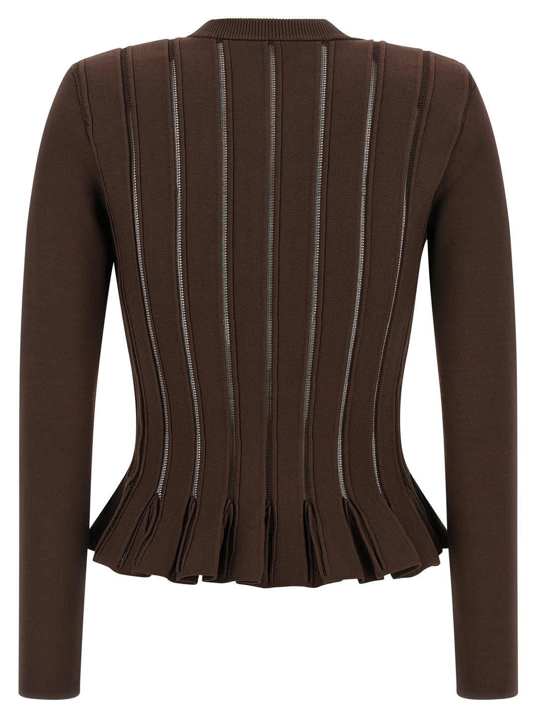 Elisabetta Franchi Cardigan Trama À Jour Sweaters and Cardigans - Brown | 202d001b7affb928fbe96cb8b319249bf1c083d8