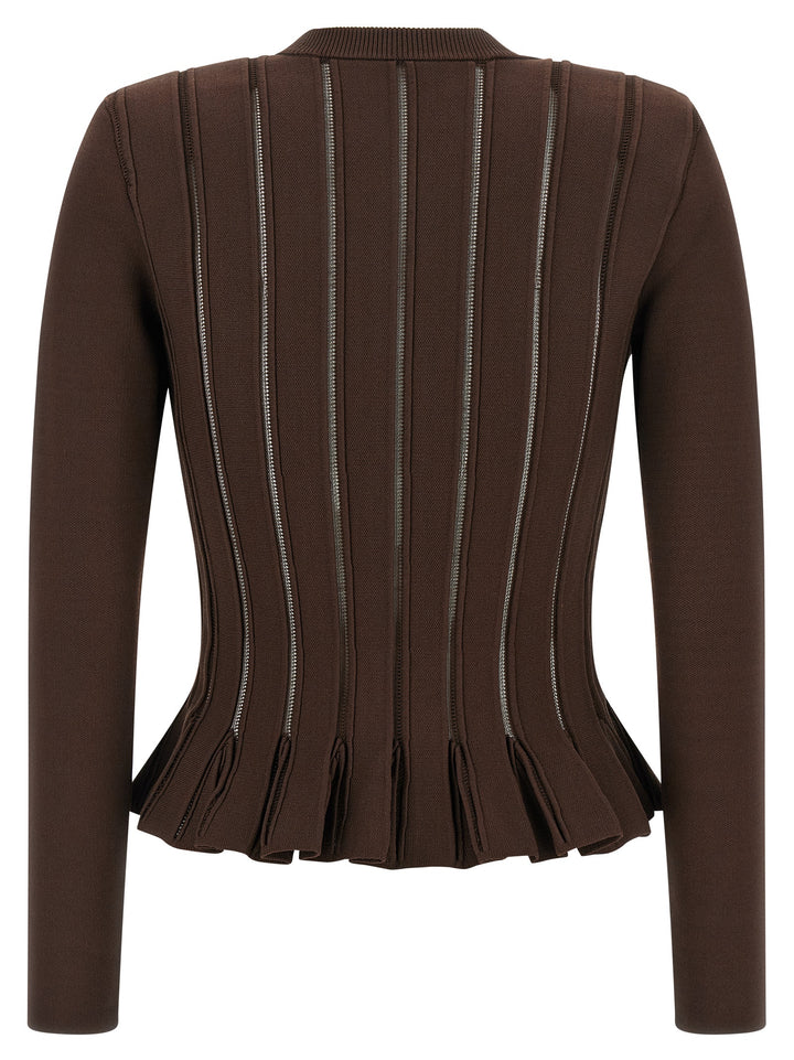 Elisabetta Franchi Cardigan Trama À Jour Sweaters and Cardigans - Brown | 202d001b7affb928fbe96cb8b319249bf1c083d8
