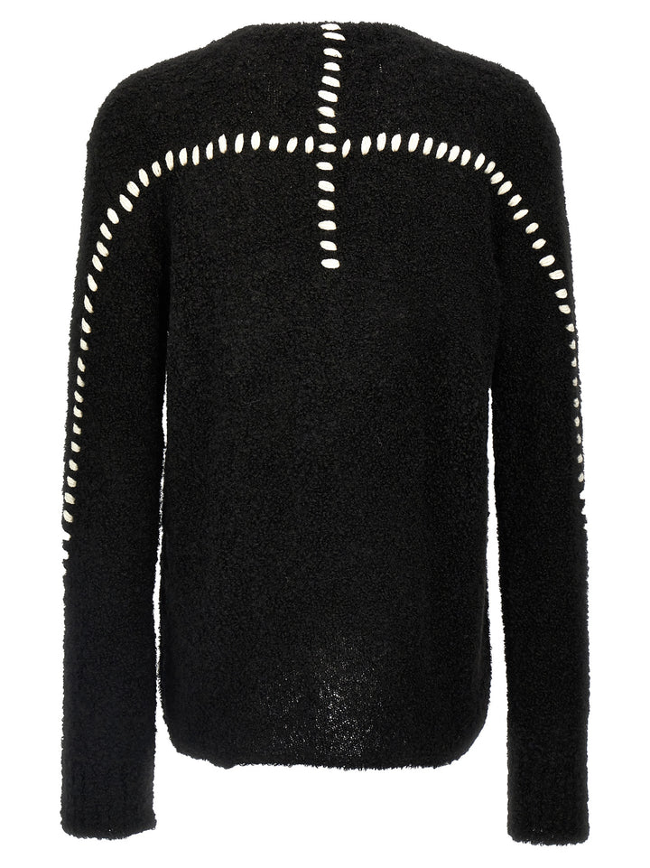 Plain Stitching Sweater Sweater, Cardigans White/Black