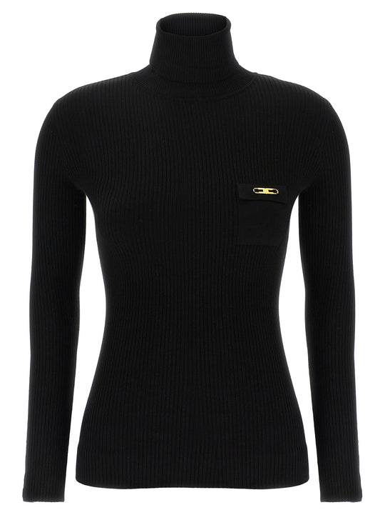 Ribbed Turtleneck Sweater Sweaters And Cardigans Black