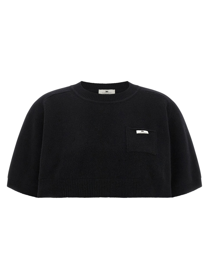 Elisabetta Franchi Wool And Cashmere Top Tops - Black | a7ecafe37ee7545a853b695a8c7699a8fb34a636