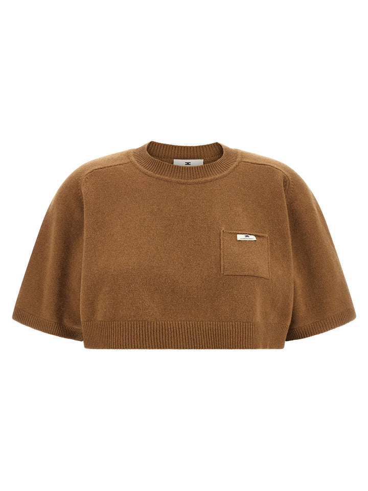 Elisabetta Franchi Wool And Cashmere Top Tops - Brown | 7846784b6426940d11809f4ef7b6d98a8eb6861a