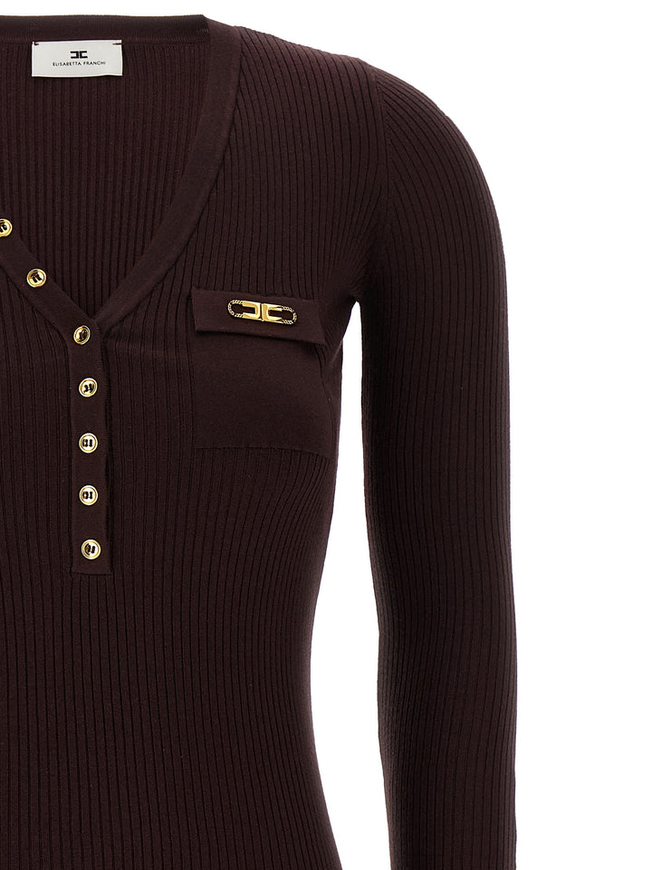 Elisabetta Franchi Tricot Sweater Sweaters and Cardigans - Bordeaux | f2ad5ab1e1e93f59c27d5a5e92e024b056e6305f