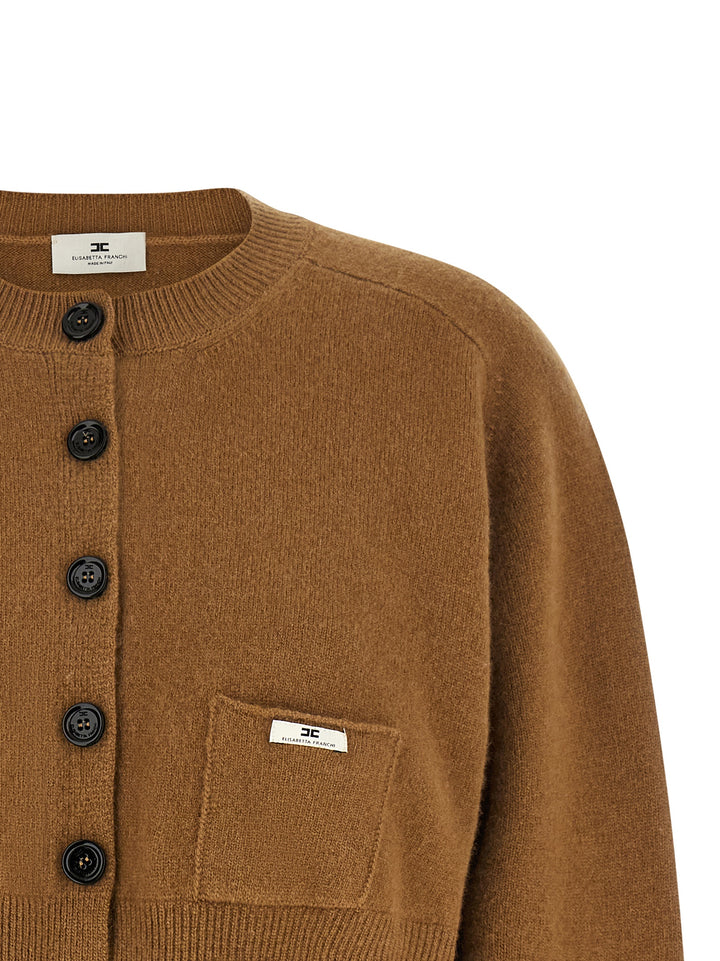 Elisabetta Franchi Cardigan Tricot Sweaters and Cardigans - Brown | 810285ef25f75a76fba0c80a832aae1f6b596b20