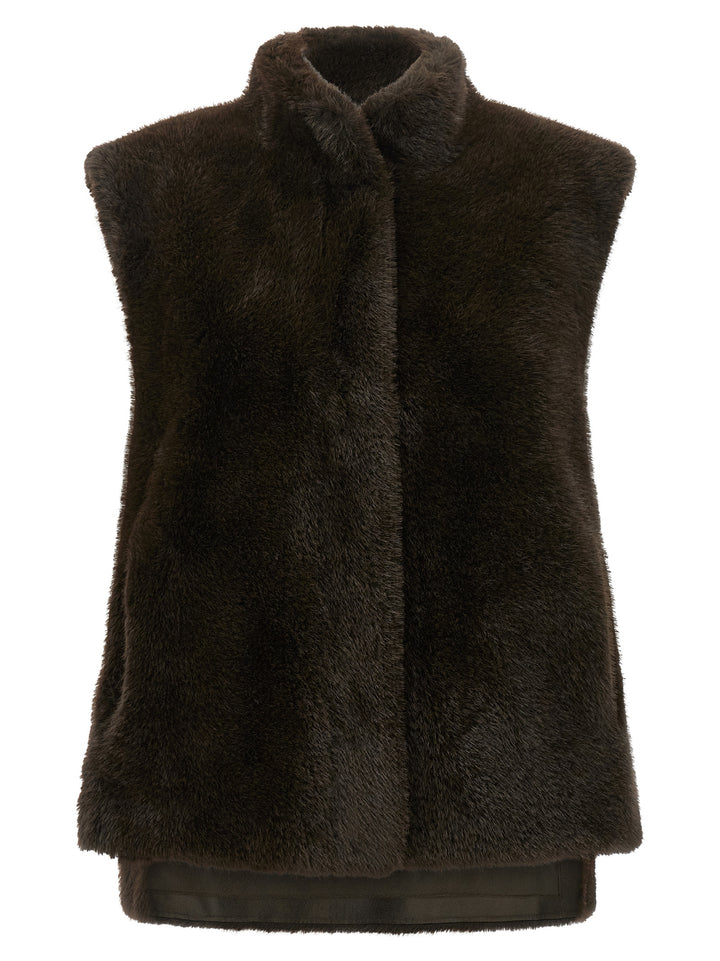 Lou Andrea Faux Fur Vest Gilet - Brown | 92eeb6b62dd904f604a95ce540ebba5a71c24610