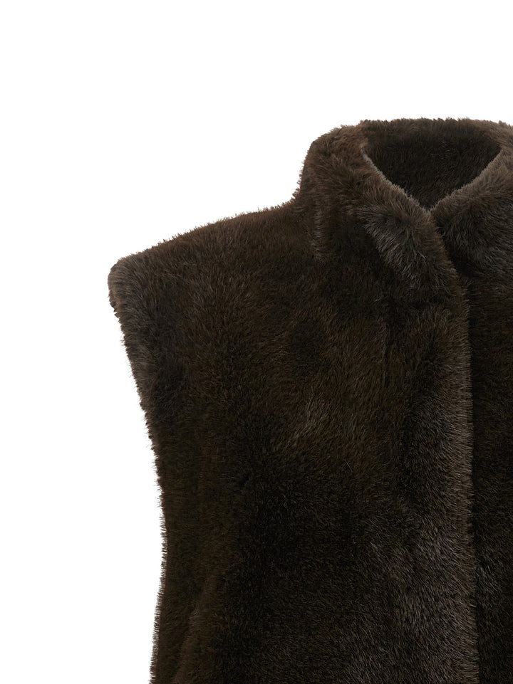 Lou Andrea Faux Fur Vest Gilet - Brown | a775e115d132378d594961cc3ab4268fcb46a9ee