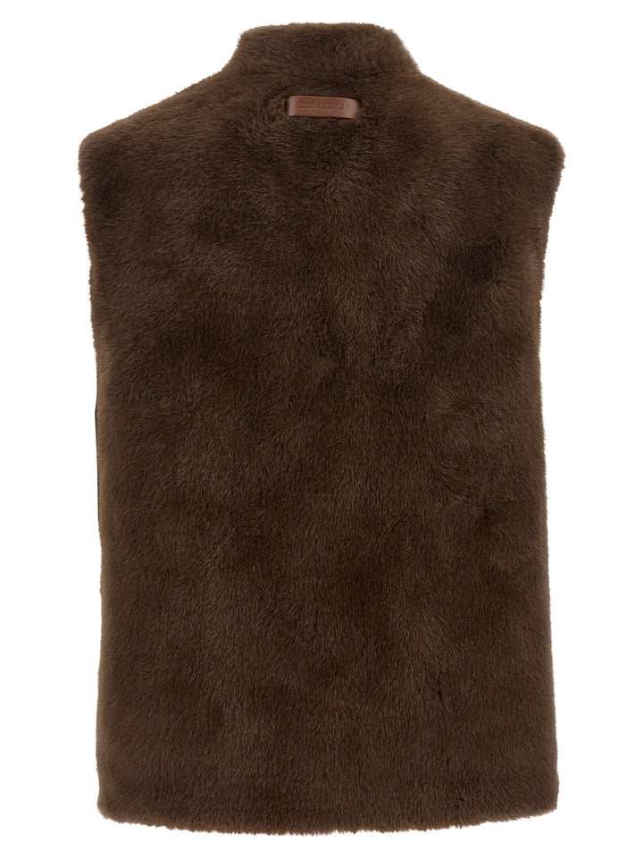 Lou Andrea Eco-Fur Vest Gilet - Brown | f5d7cfeab125caac50f95b16cf7e62dc32cf234b