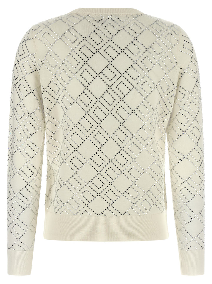 Elisabetta Franchi Crystal Cardigan Sweaters and Cardigans - White | 5a8c3ef9c2a4207d46aa66ad9671a589ec67a748