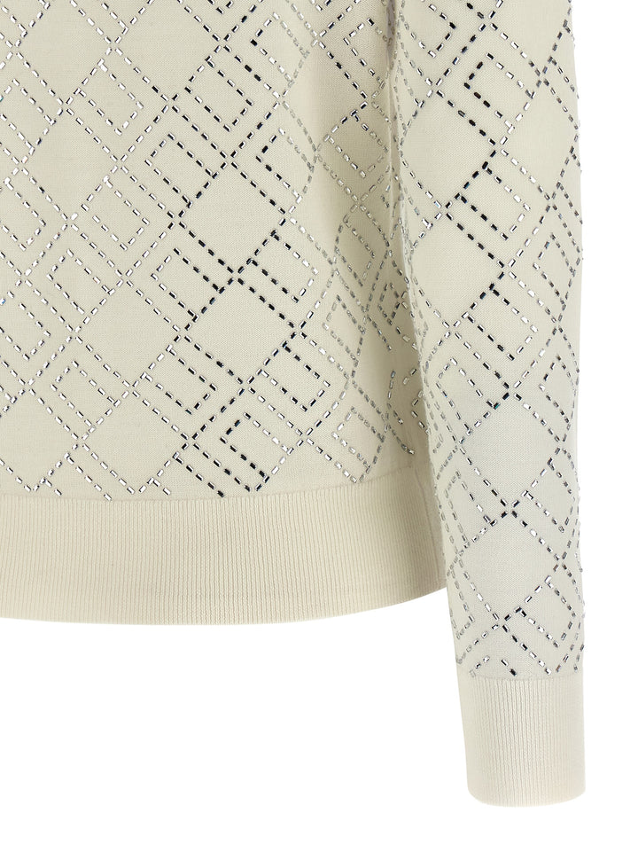 Elisabetta Franchi Crystal Cardigan Sweaters and Cardigans - White | f7eb5ebf7c443b765a4db608a532039b3239a892