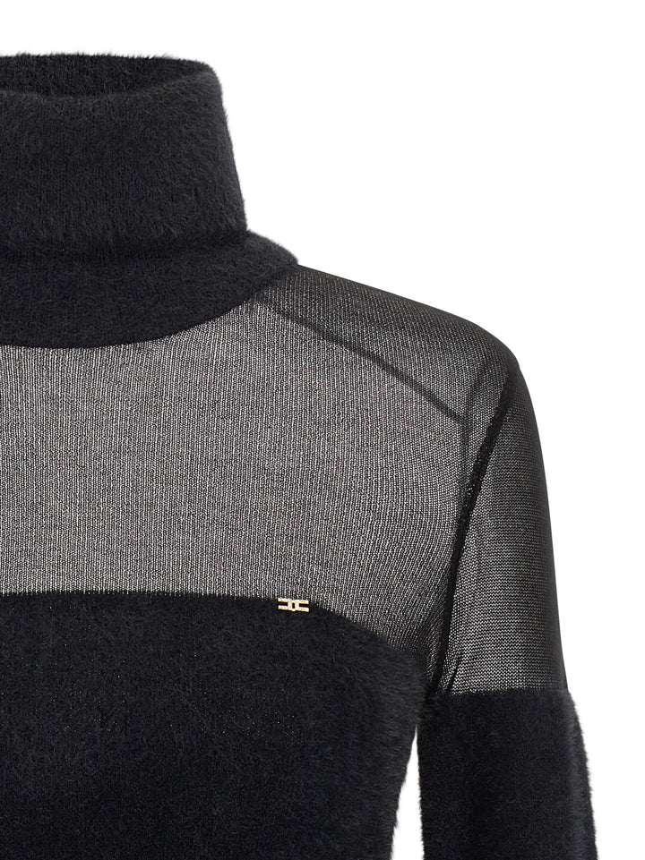 Elisabetta Franchi Brushed Insert Turtleneck Sweater Sweaters and Cardigans - Black | da90d808d8fa17024cc30ac9f59565078a88a7cf