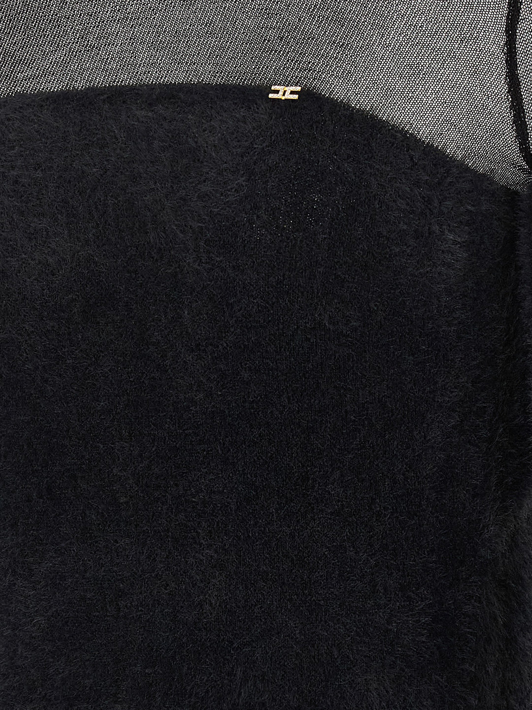 Elisabetta Franchi Brushed Insert Turtleneck Sweater Sweaters and Cardigans - Black | 94cc45863b8535c4bac6eef3ec430a5ca86c14c5