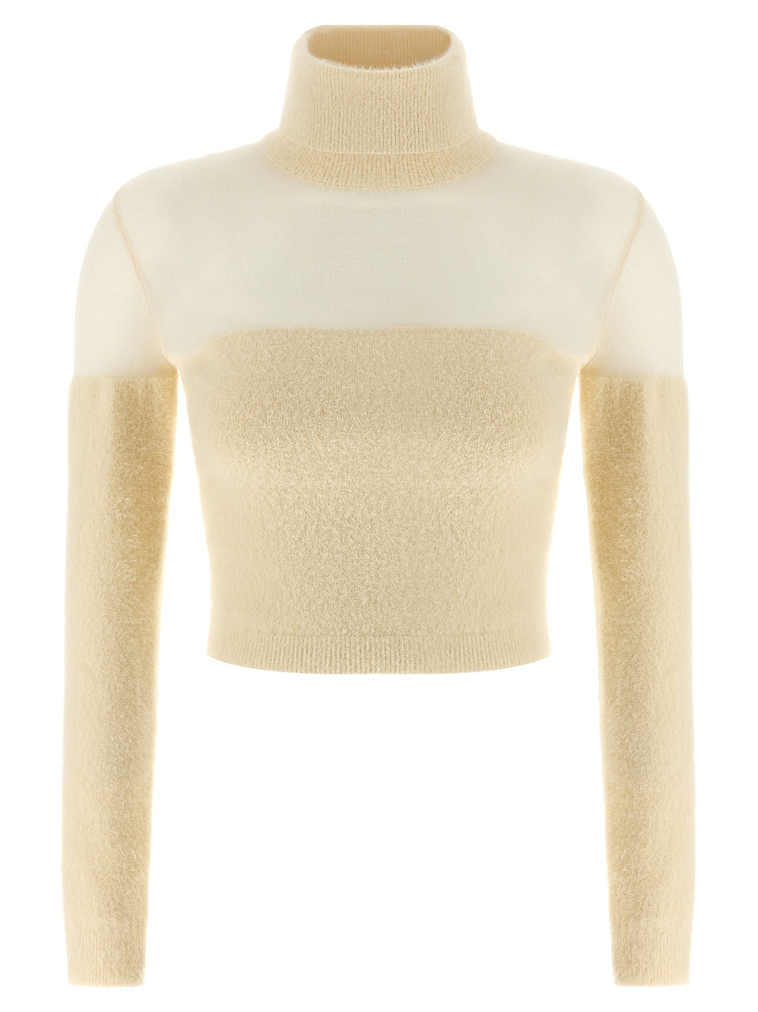 Elisabetta Franchi Brushed Insert Turtleneck Sweater Sweaters and Cardigans - White | 0662c4aa9a039a77fc8575e8e2686f01ef5c0546