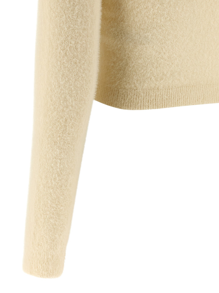 Elisabetta Franchi Brushed Insert Turtleneck Sweater Sweaters and Cardigans - White | ac258955ccedbbd91812f5611fceba67fc4d5540