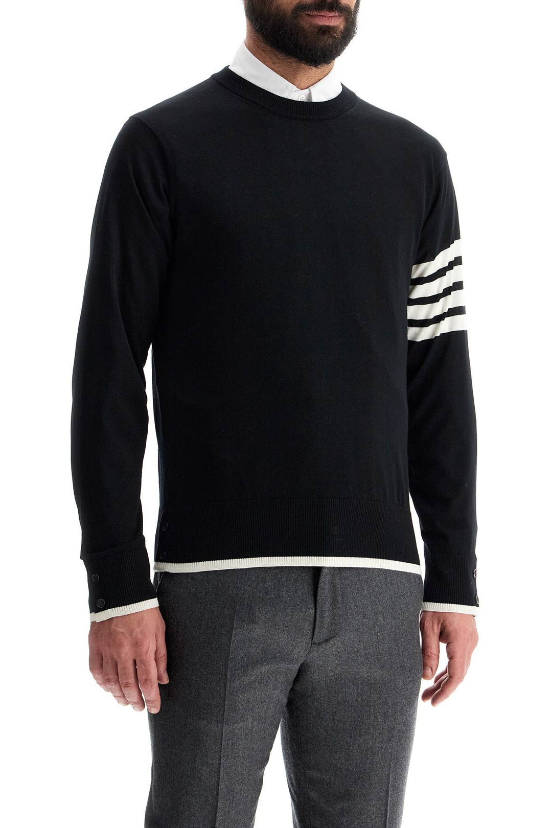 4 Bar Wool Jersey Pullover Sweater