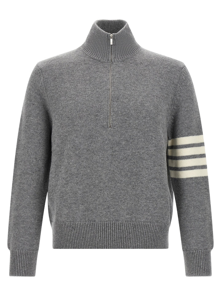 Thom Browne 4bar Half Zip Sweater Sweaters and Cardigans - Gray | 69a2a26be71bf36328b6351c71ab12b8b531967e