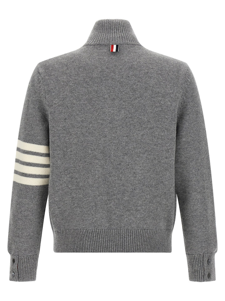 Thom Browne 4bar Half Zip Sweater Sweaters and Cardigans - Gray | 73c7dbd47f768248862c9f7a39700937d34e0d70