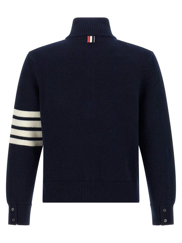 Thom Browne 4bar Half Zip Sweater Sweaters and Cardigans - Blue | de5edaafdeda6c834892ed3a252631c936436039