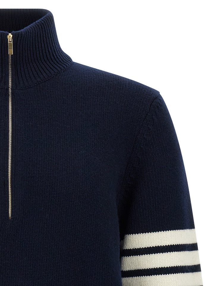 Thom Browne 4bar Half Zip Sweater Sweaters and Cardigans - Blue | 775bf318d082b8a459b225772690da5dac062992