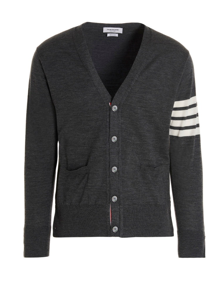 Thom Browne Merino Wool Cardigan Sweaters and Cardigans - Gray | 2ea5dba717d69c83cebee09d5982f143d841badf