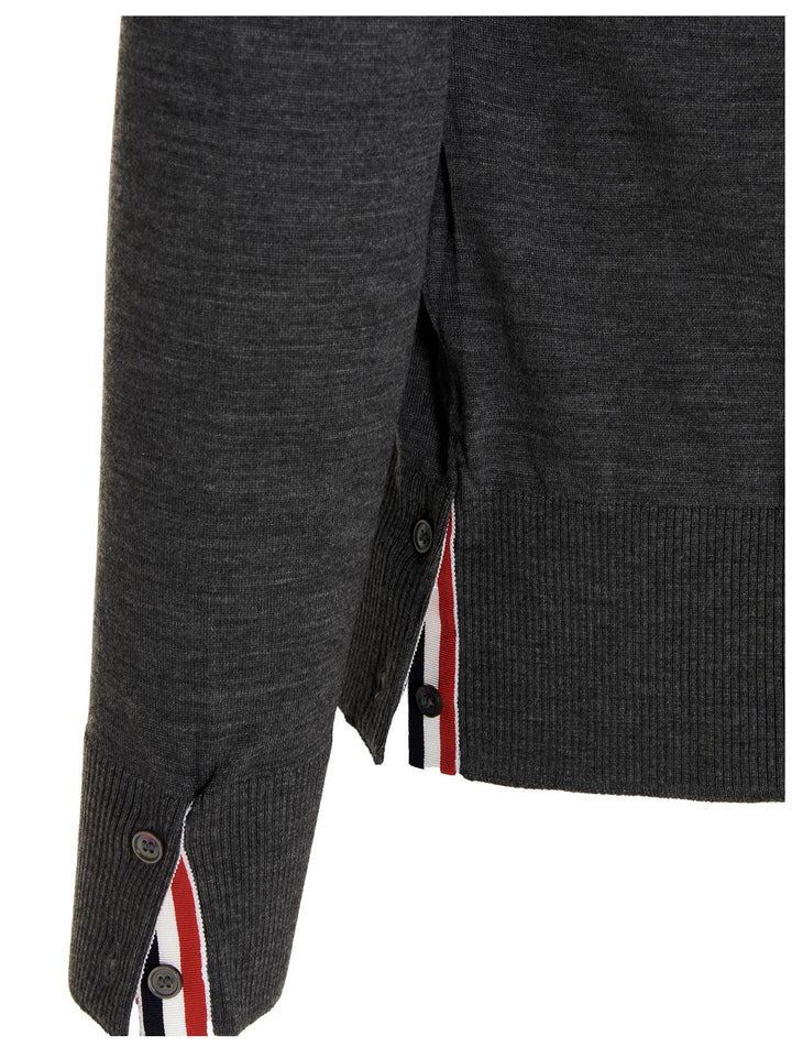 Thom Browne Merino Wool Cardigan Sweaters and Cardigans - Gray | a10e6b2d7b578fe435e8ecf641ffa70f9a85deeb