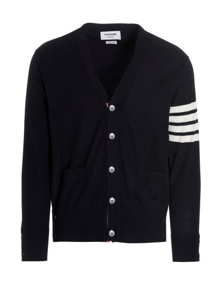 Thom Browne Merino Wool Cardigan Sweaters and Cardigans - Blue | dc7561340d7ed8533d7a09bae0d642a127cd9f6d