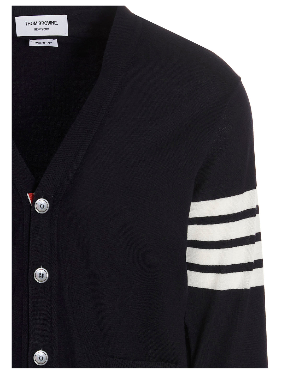 Thom Browne Merino Wool Cardigan Sweaters and Cardigans - Blue | 7e7656032353cb0286c5acd603aa97d5f3f01d99