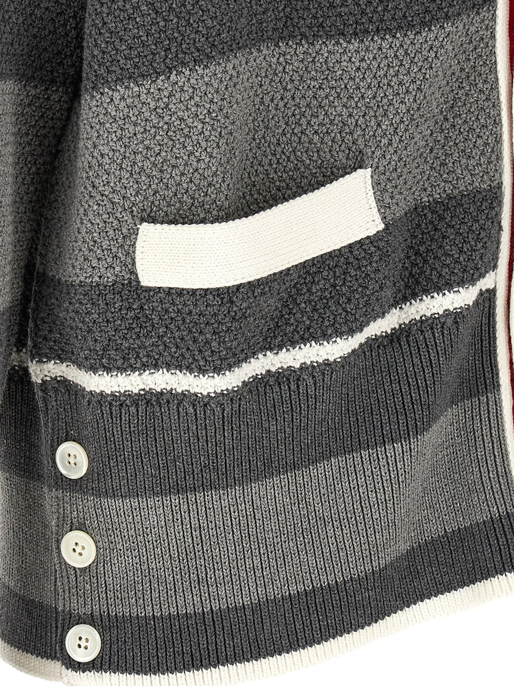 Thom Browne Striped Cardigan Sweaters and Cardigans - Gray | a4a49841edffa600466f525aa3ecd78c6d003ec1