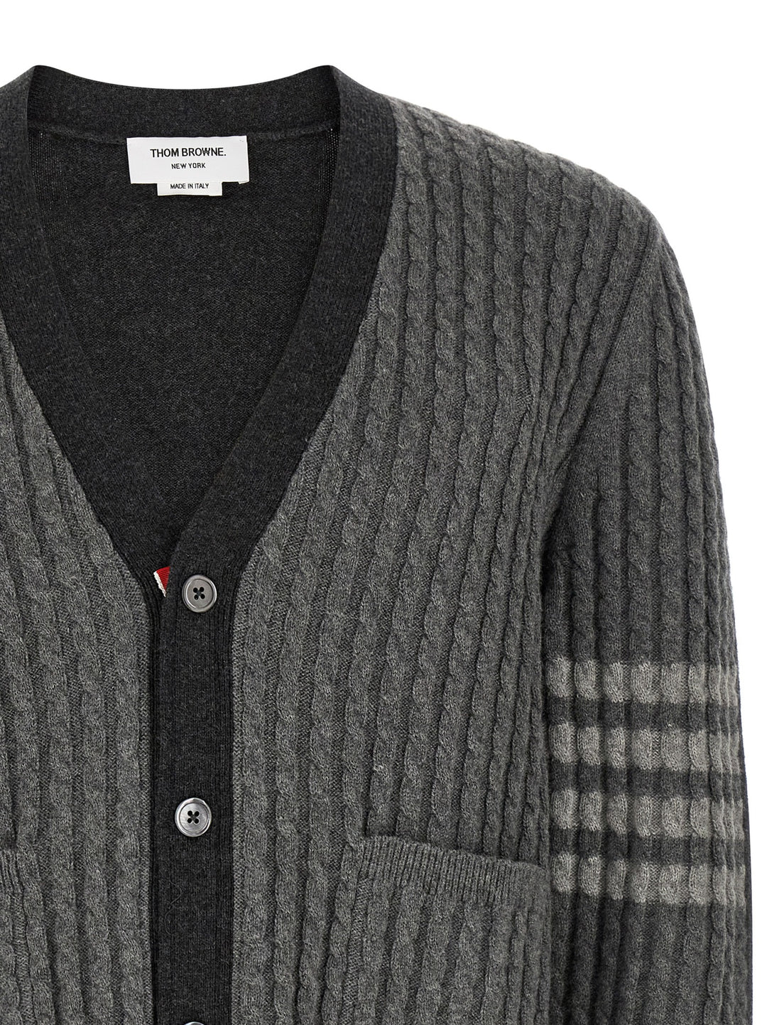Thom Browne 2-In-1 Trompe L'œil Cardigan Sweaters and Cardigans - Gray | c82bff72dffac711c5f28376f90631e048f9c0fb
