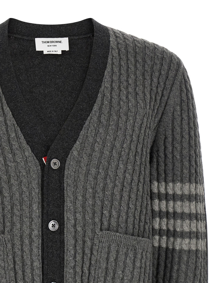Thom Browne 2-In-1 Trompe L'œil Cardigan Sweaters and Cardigans - Gray | c82bff72dffac711c5f28376f90631e048f9c0fb