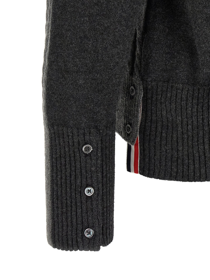 Thom Browne 2-In-1 Trompe L'œil Cardigan Sweaters and Cardigans - Gray | 5a954785e8e701ff43d9d6cb70db25878bf88b27