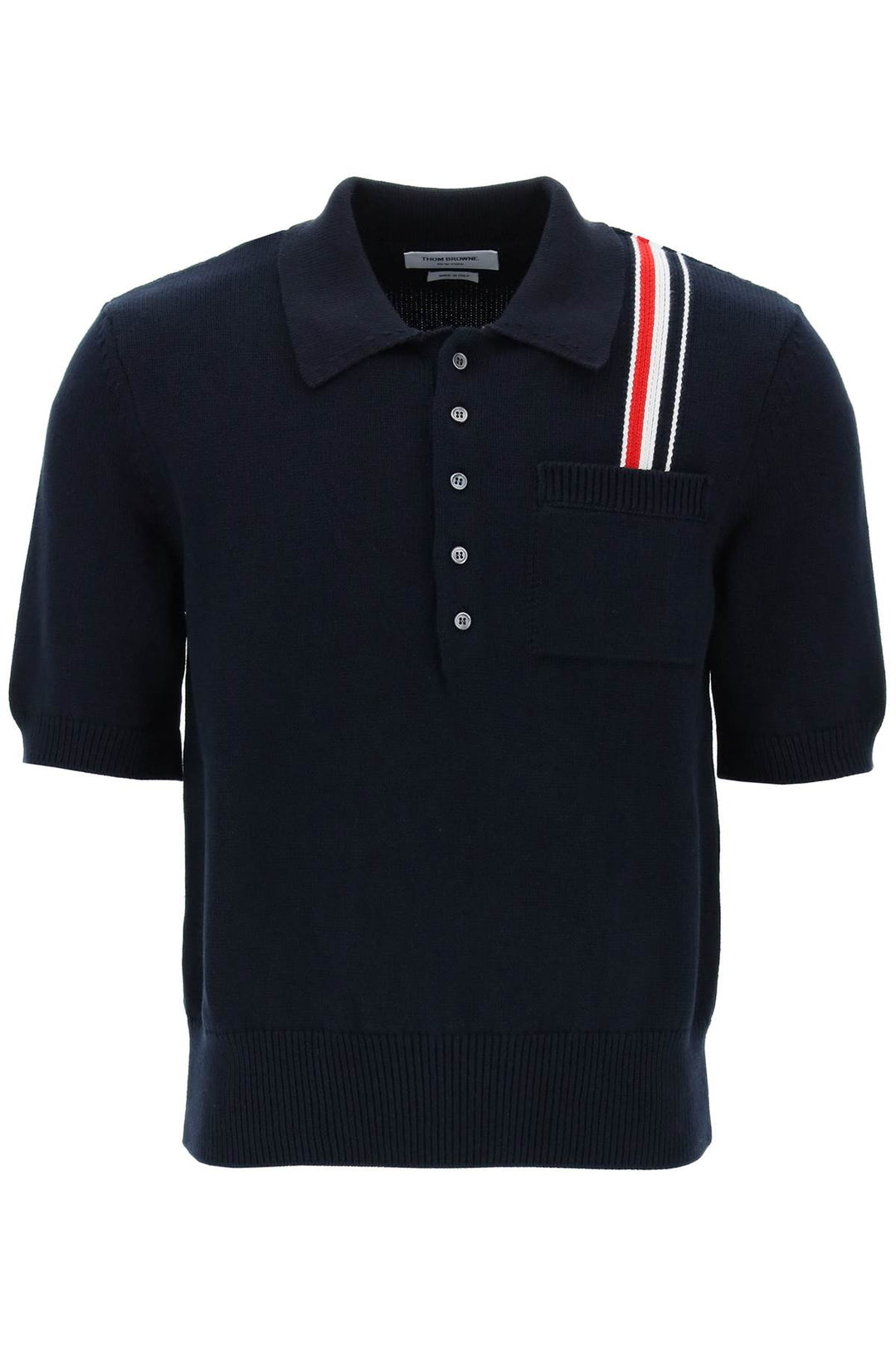 Polo In Maglia Di Cotone Con Banda Rwb