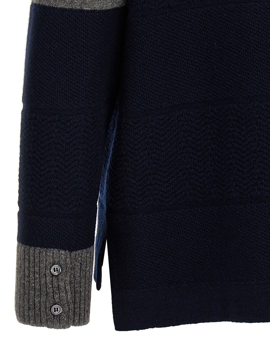 Textured Rugby Stripe Sweater, Cardigans Blue