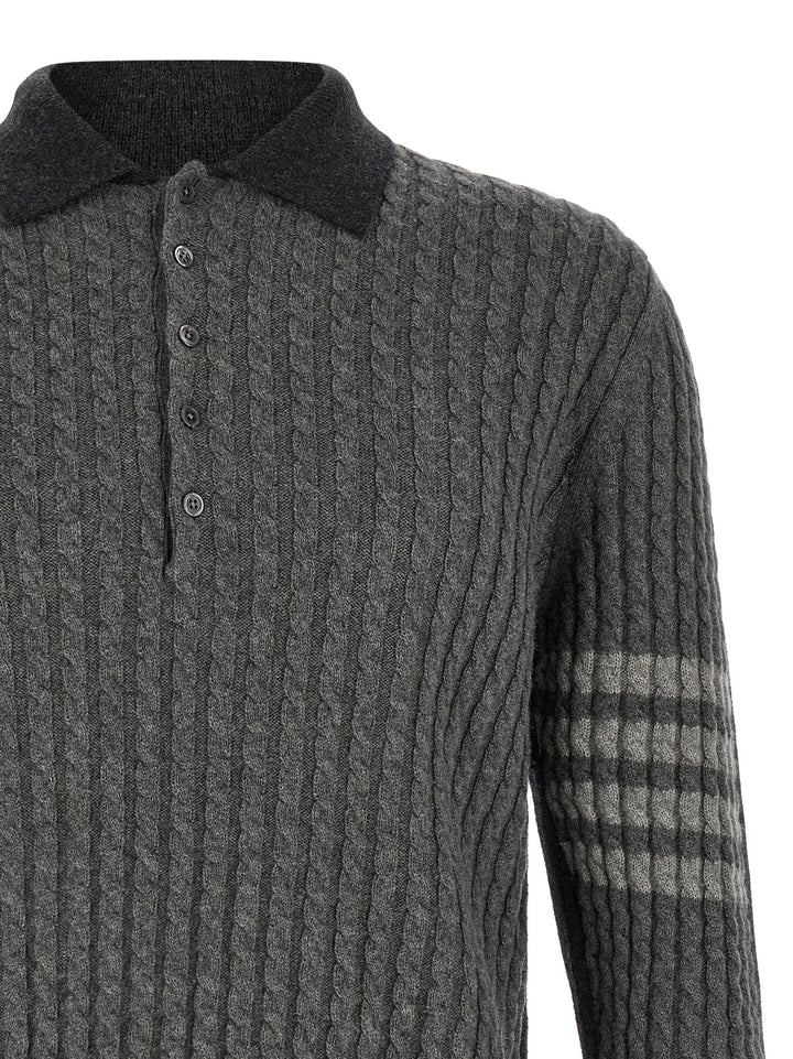 Thom Browne 2-In-1 Trompe L'oeil  Shirt Polo - Gray | 6ed66178af61d36b2837aa012dd5d462e2317a94
