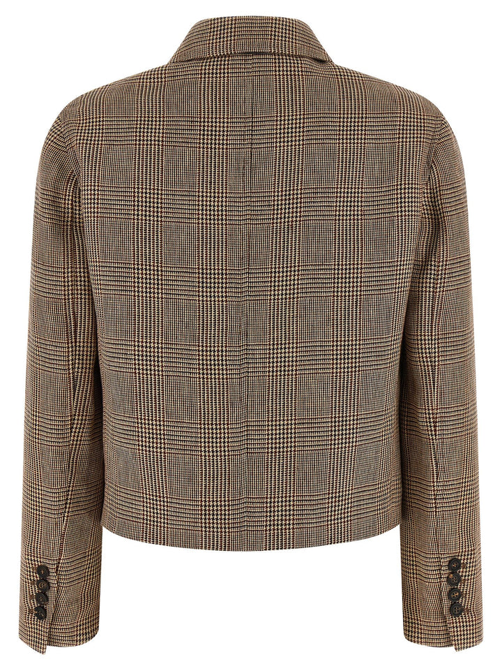 Brunello Cucinelli Prince Of Wales Jacket Puffer Jackets - Brown | 260b552ec444dd760a993207459e7dea5a772503