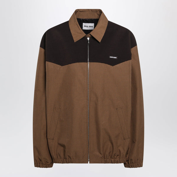 Oversized Vichy Check Blouson In Caramel
