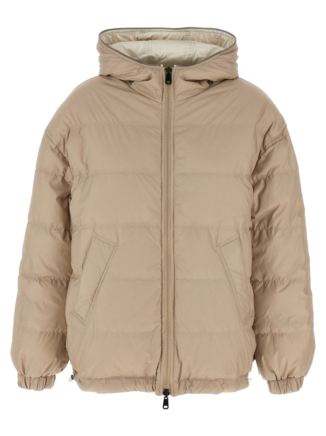 Laminated Reversible Down Jacket Casual Jackets, Parka Beige