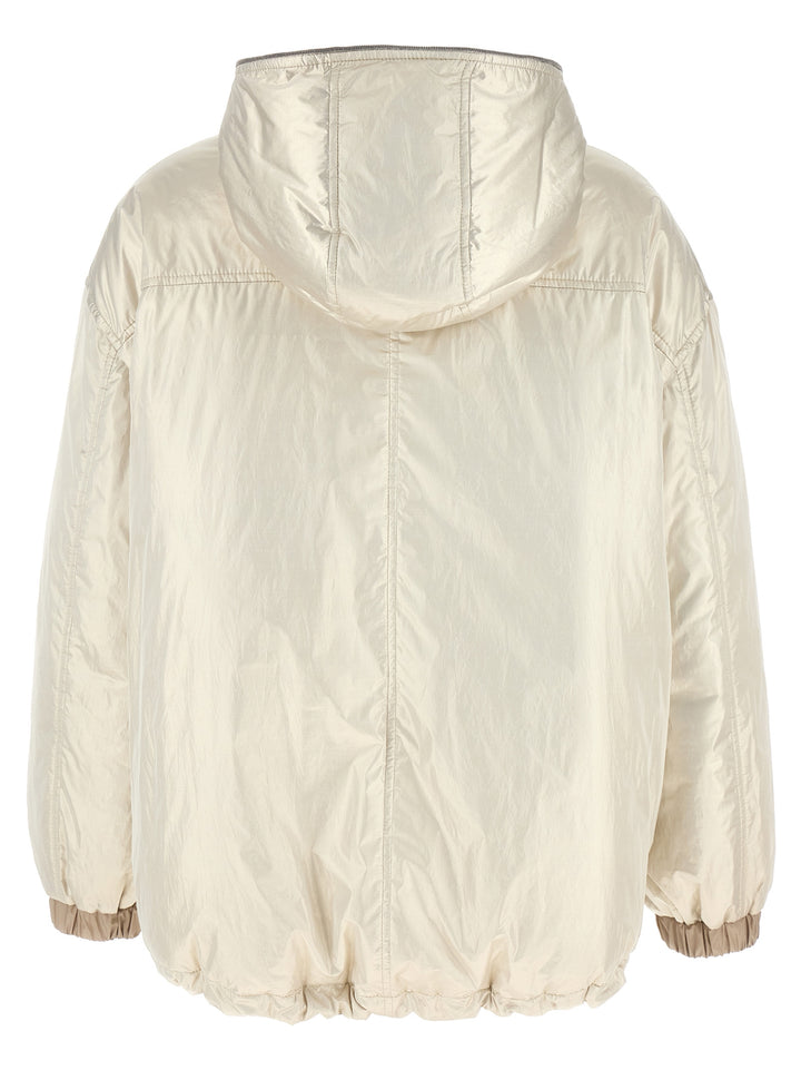 Laminated Reversible Down Jacket Casual Jackets, Parka Beige