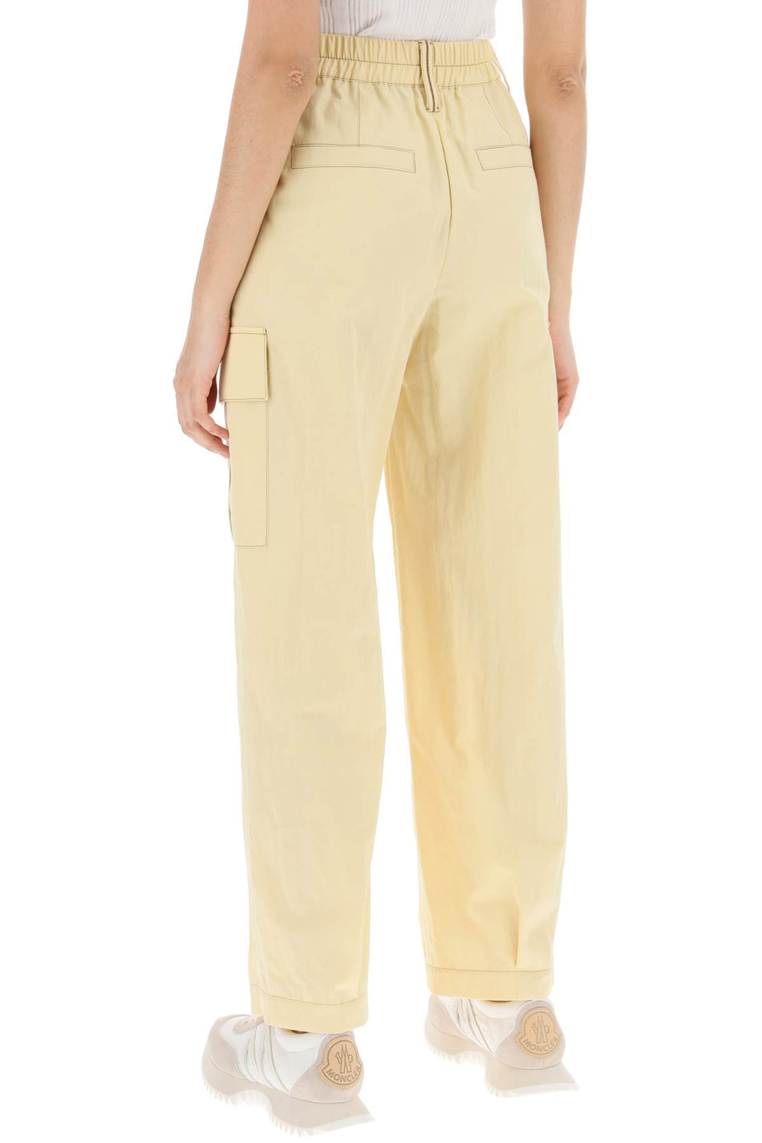 Pantaloni Utility In Gabardina Wrinkled