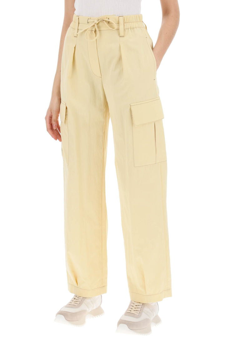 Pantaloni Utility In Gabardina Wrinkled